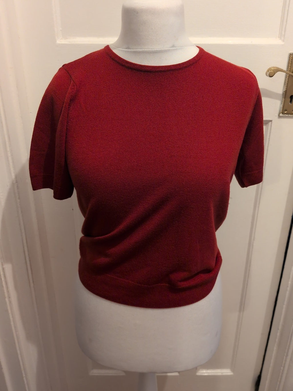 Marks And Spencers 10 Rust Red Short Sleeve Blouse