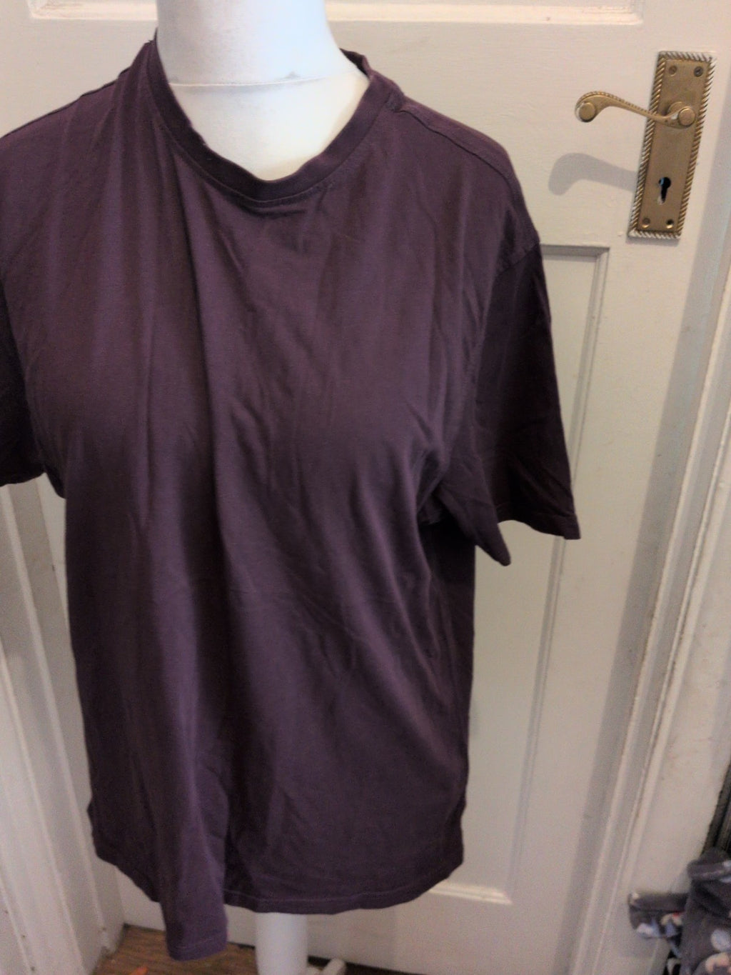 Mens Marks And Spencer Medium Cotton Deep Purple T-shirt Short Sleeve