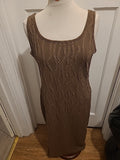 Ladies Size XL Brown Patterned Sleeveless Dress