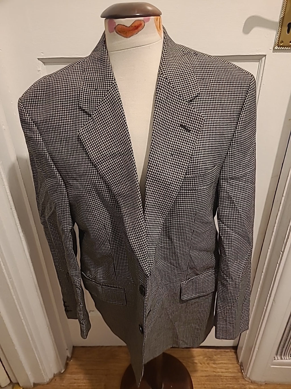 Mens Burton Size 42S Black/Ivory Padded Lined Blazer
