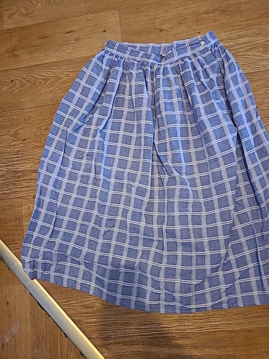Ladies Clockhouse Size 16 Blue White Check Long Length Skirt