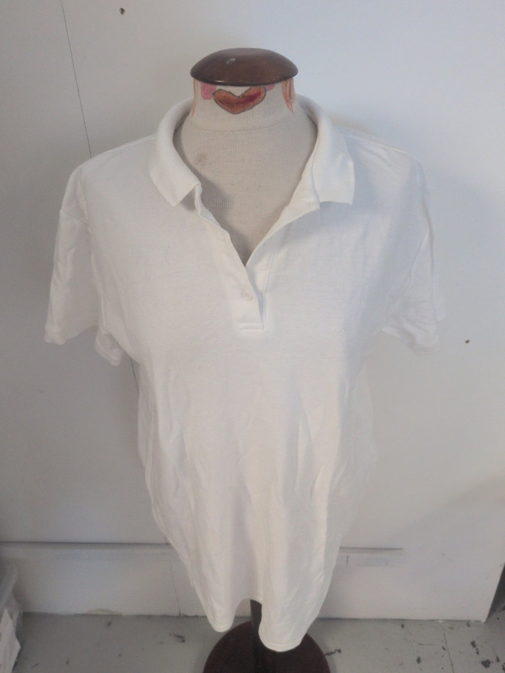 Ladies Gildan XL White Premium Cotton Short Sleeve Polo