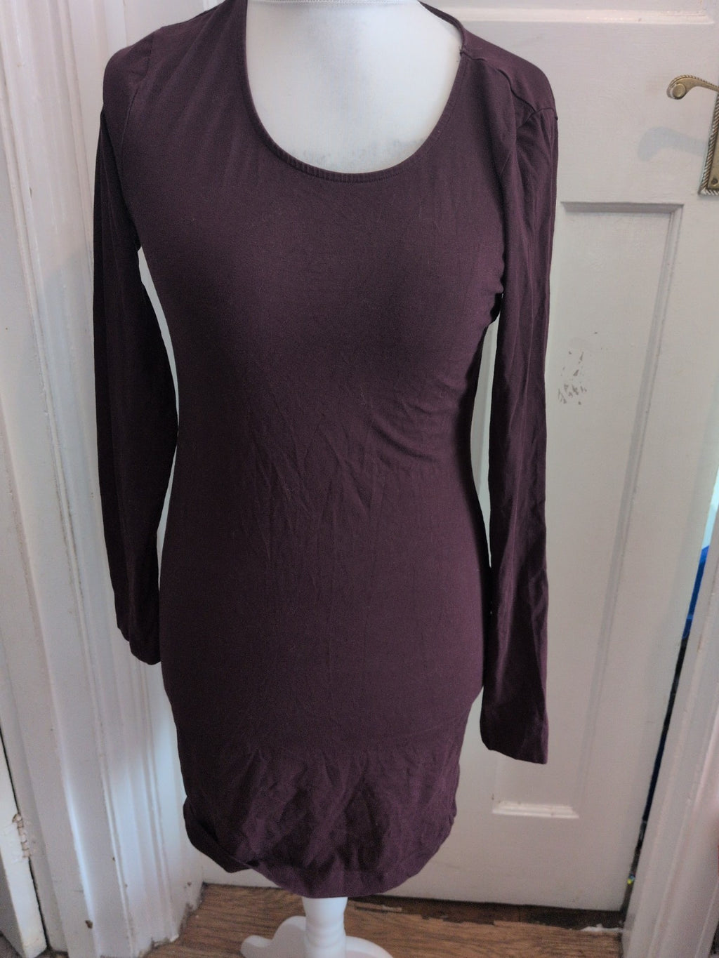 H&M Basics Medium Dark Purple Long Sleeve Dress