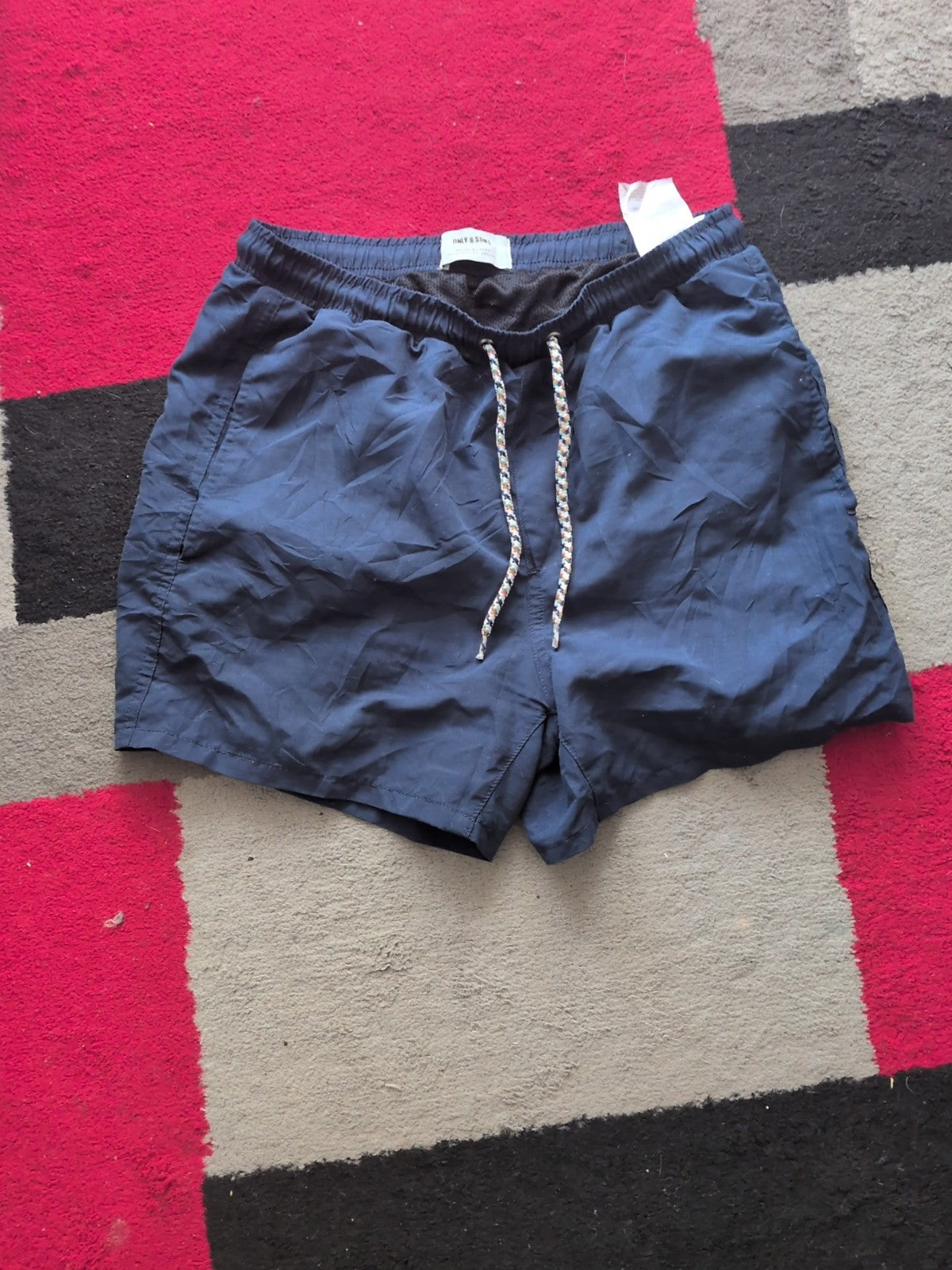 Only And Sons Extra Small Navy Mesh Lined Shorts
