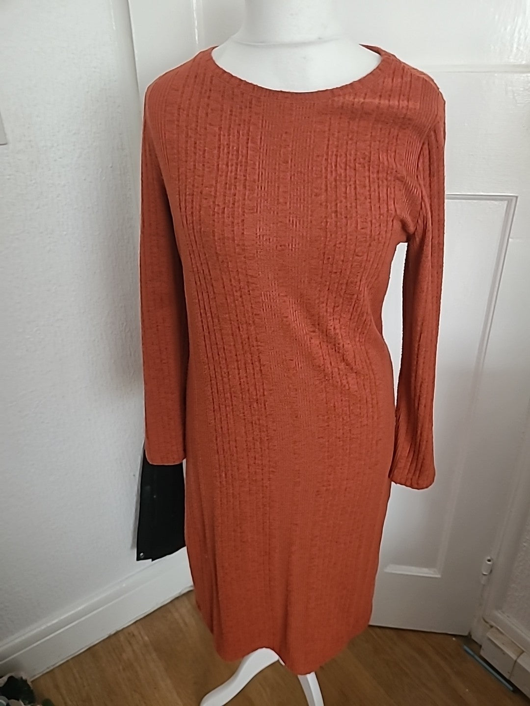 F&F 16 Burnt Orange Ribbed Long Sleeved Dress