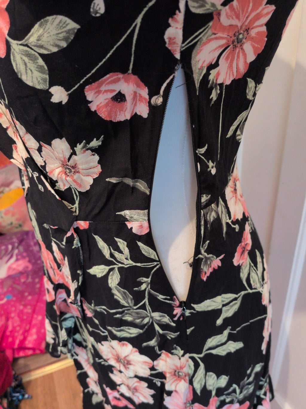 Apricot 12 Black Floral Long Sleeve Dress