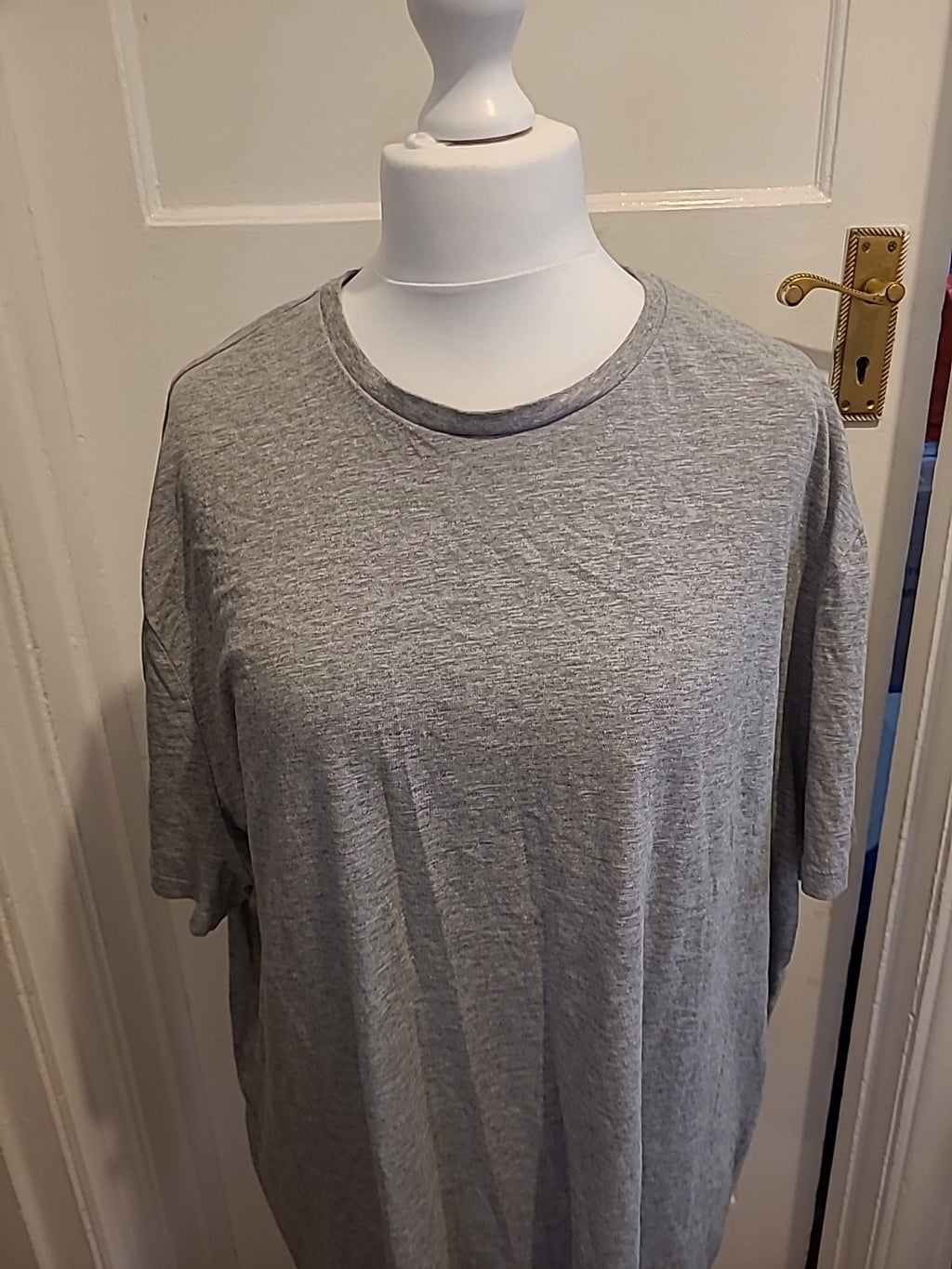 Mens George Size 4XL Grey Plain Short Sleeved Tshirt