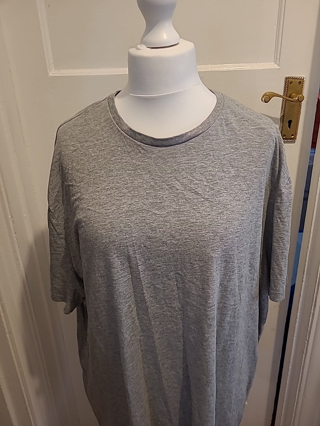 Mens George Size 4XL Grey Plain Short Sleeved Tshirt