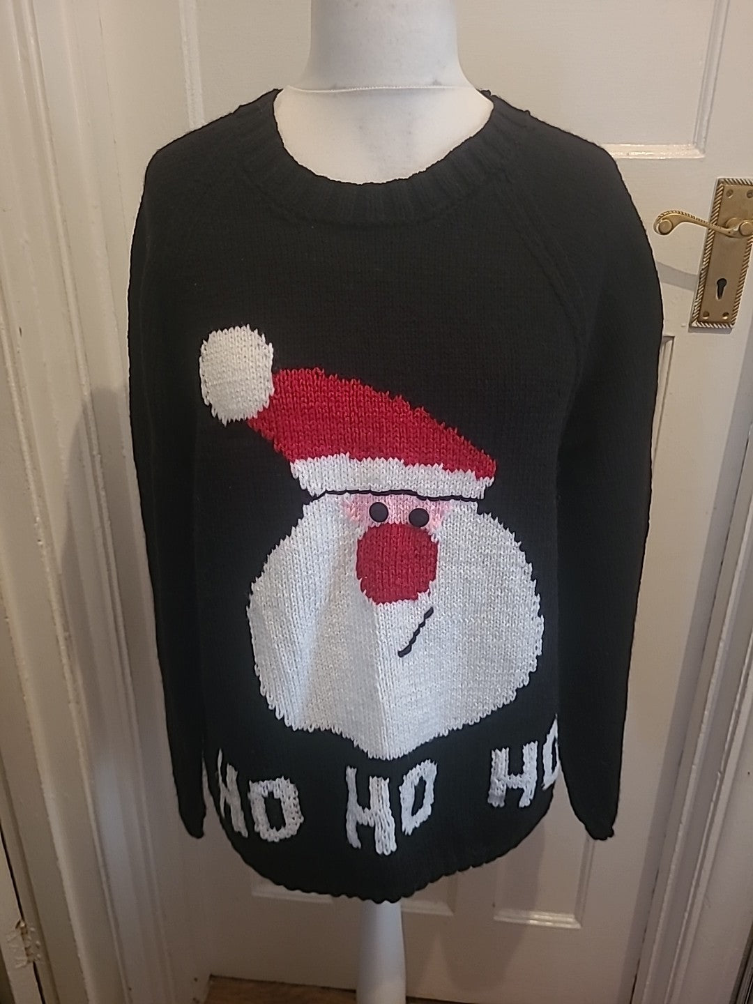 Mens Size 2XL Black Christmas Ho Ho Ho Jumper