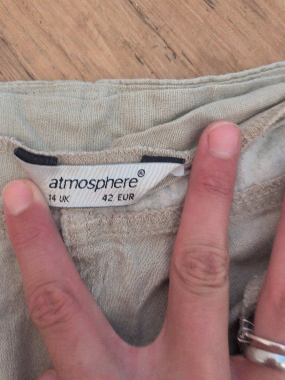 Ladies Primark Size 14 Stone Belted Trousers