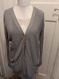 Ladies Next Size 10 Grey Longline Cardigan Buttoned