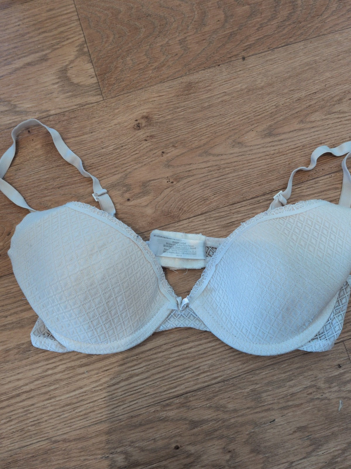 Secret Possessions 32C White Padded And Wired Some Lacey Parts Bra