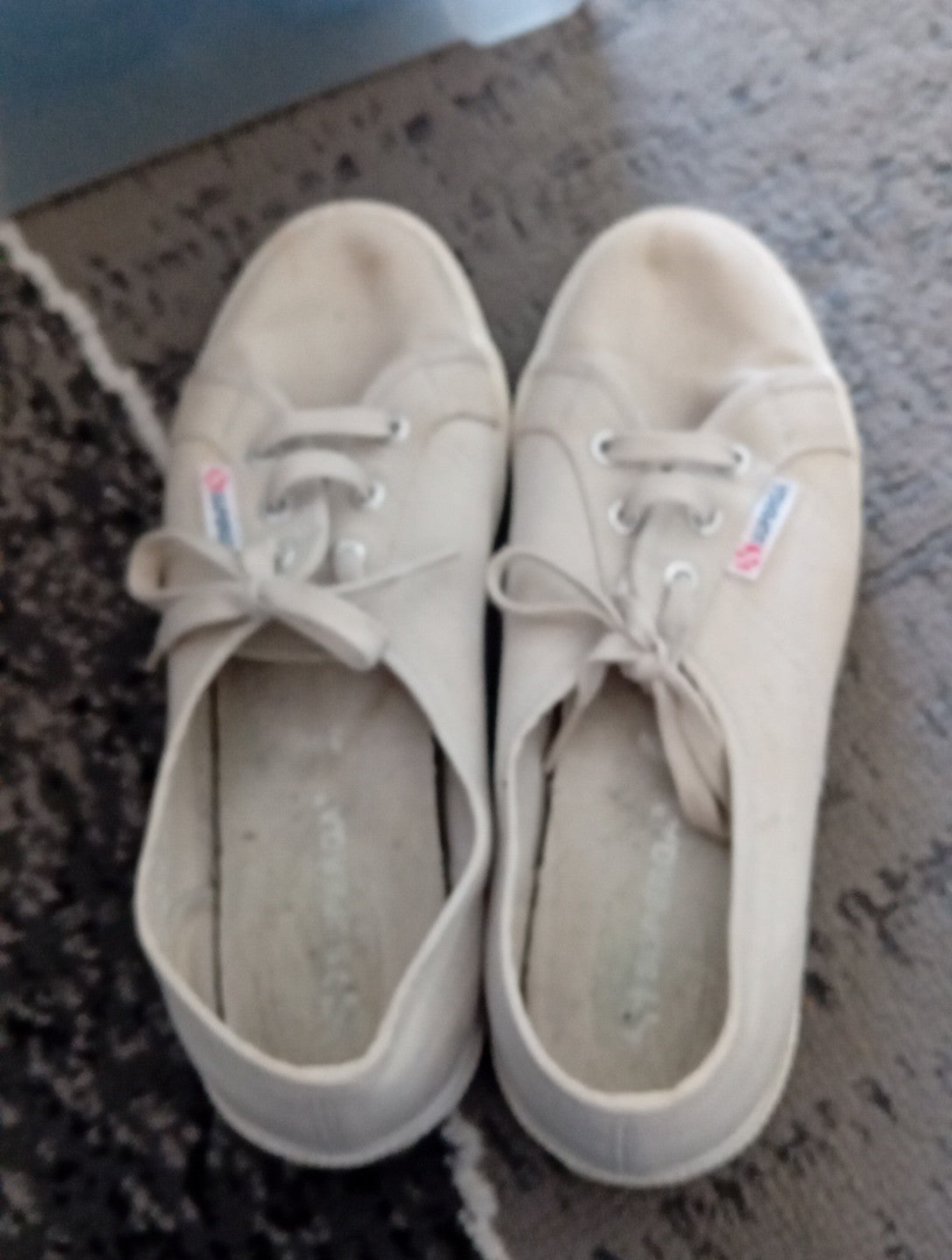Ladies Superga Size 39.5 Beige Trainers Free Delivery