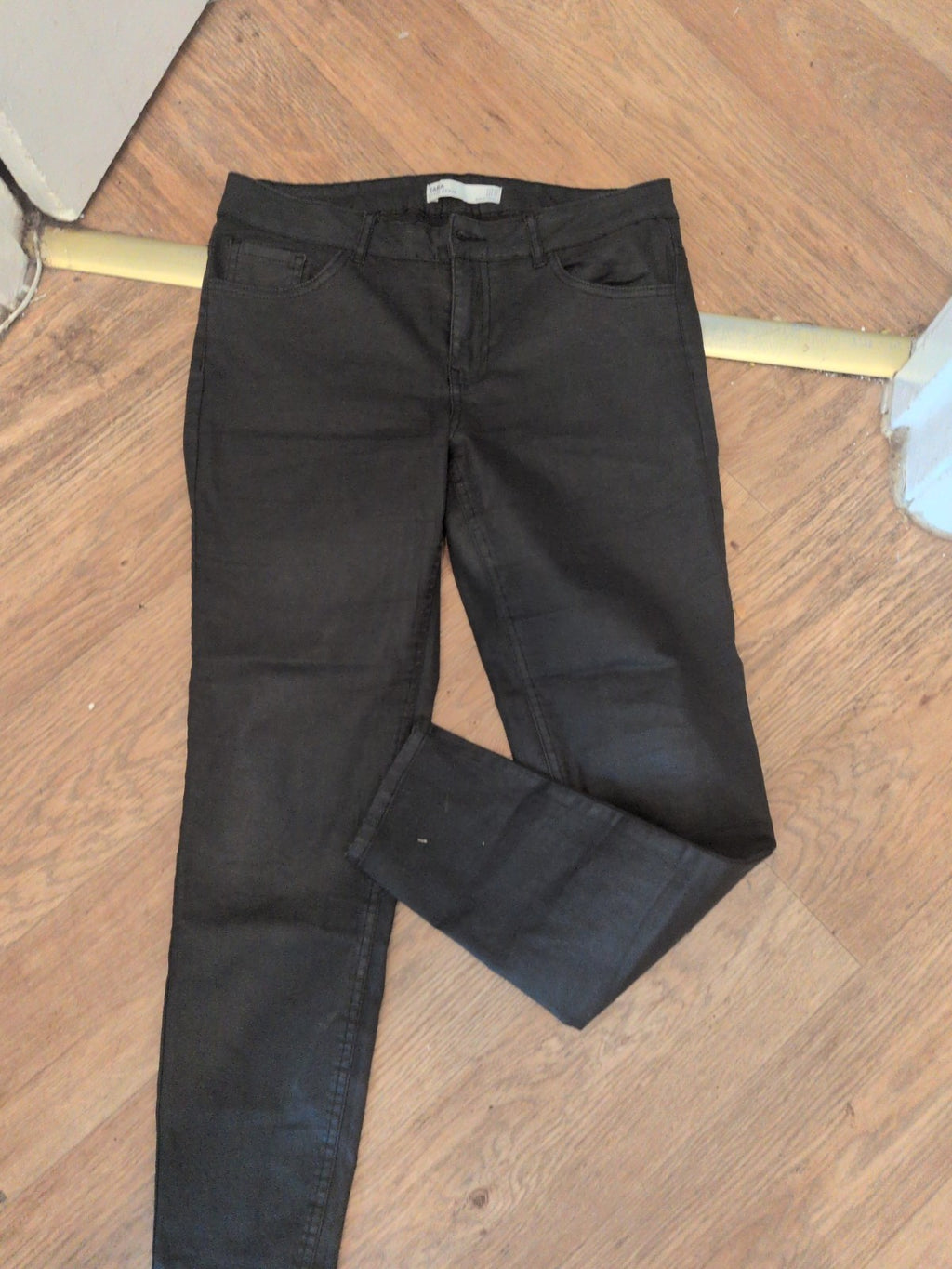 Ladies Zara Size 12 Black Pleather Jegging