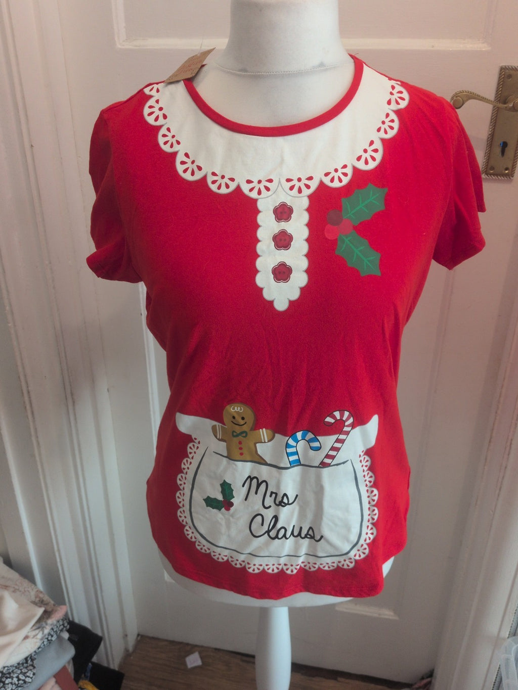Brand New George 12-14 Red Christmas Pyjama Top