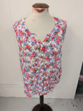 Tu 16 Bright Floral Sleeveless Buttoned Blouse