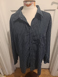 Mens Fiori Size XL Blue And White Check Long Sleeve Shirt
