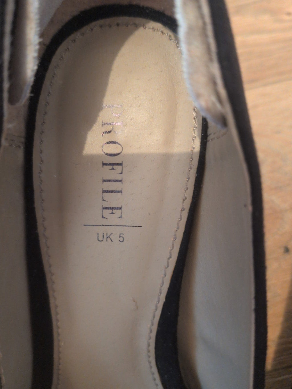 Profile UK 5 Black Open Toe Heels