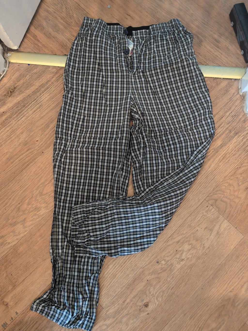 M&S Small Green Check Pyjama Bottoms