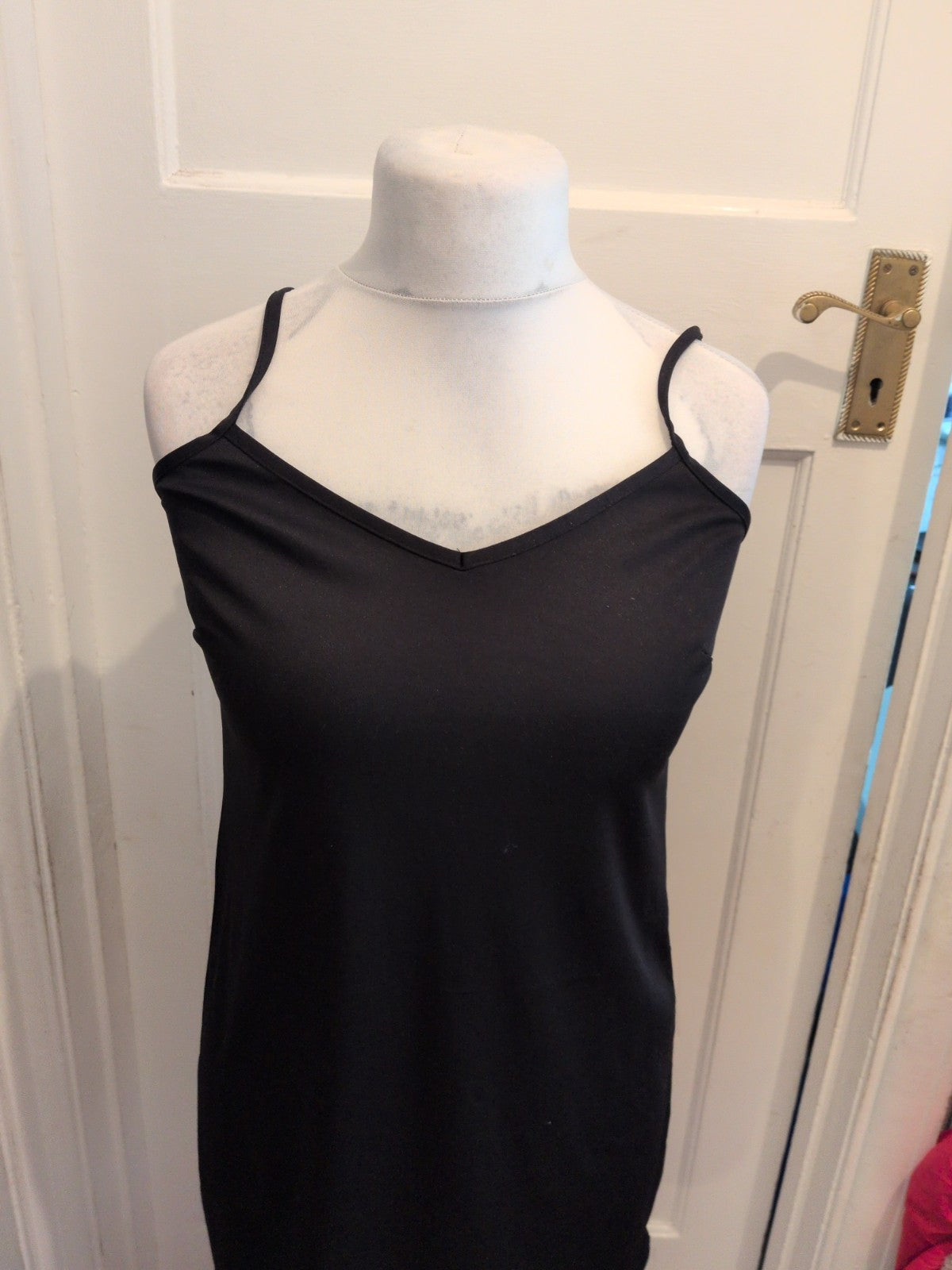 Ladies Size Small Black Sleeveless Nightwear Dress