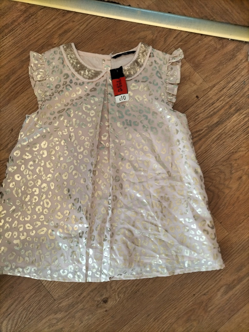 Brand New George 11-12 Years Gold And Pink Lined Top