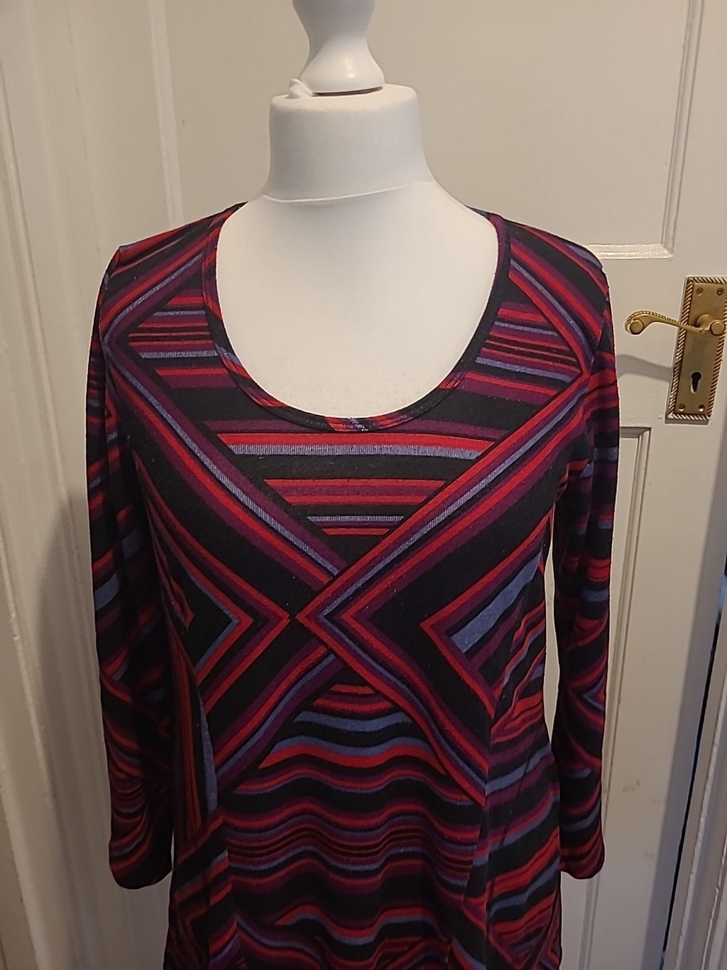 Ladies Virtu Size 2XS Multi Striped Long Sleeved Dress/Jumper