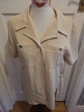 Ladies Sara Neal Size 10-12 Camel/Beige Short Sleeved Blouse