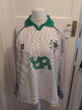 Zara Medium Grey White And Green Gaelic Shirt Long Sleeve