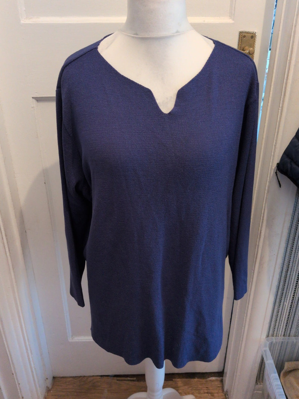Marks And Spencer 20 Indigo Colour V Neck Jumper