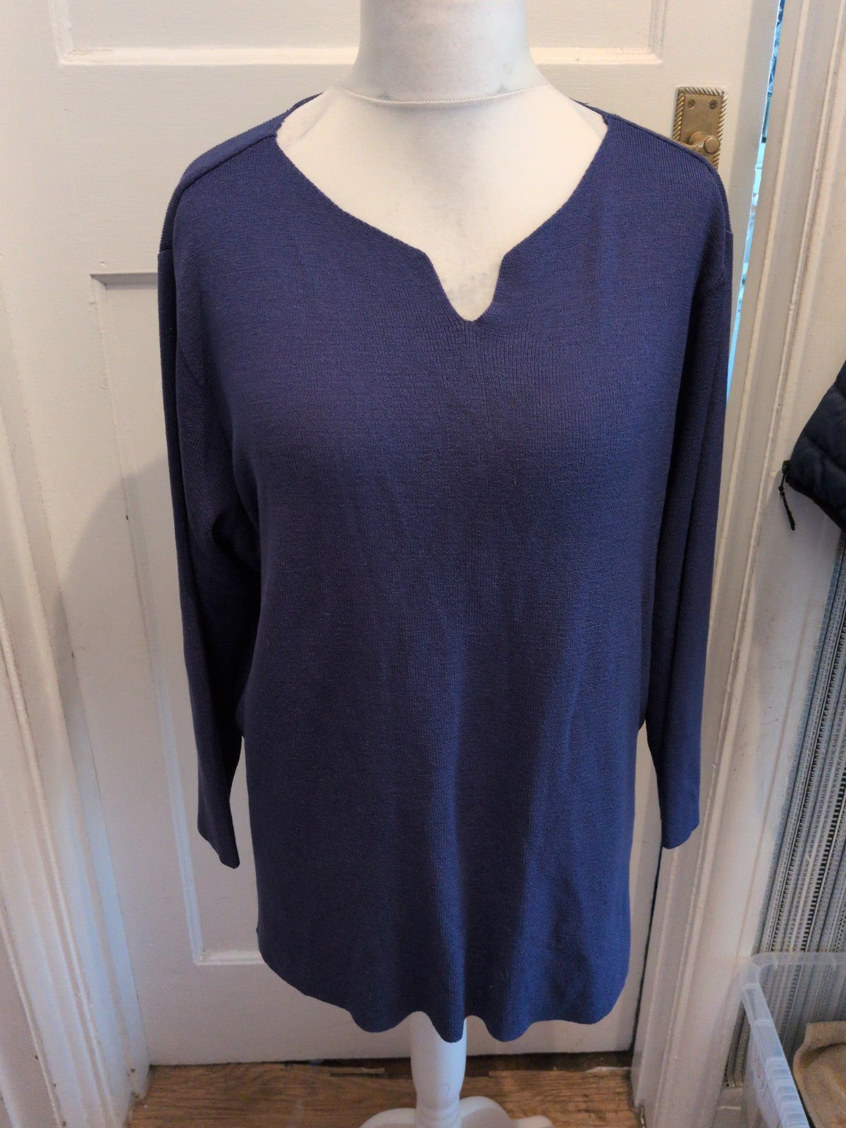 Marks And Spencer 20 Indigo Colour V Neck Jumper