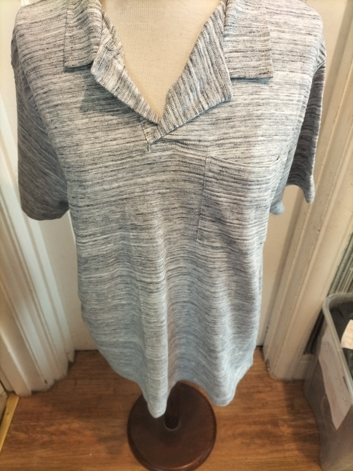 Mens Peacocks Size Xl Grey Fleck Short Sleeved Polo