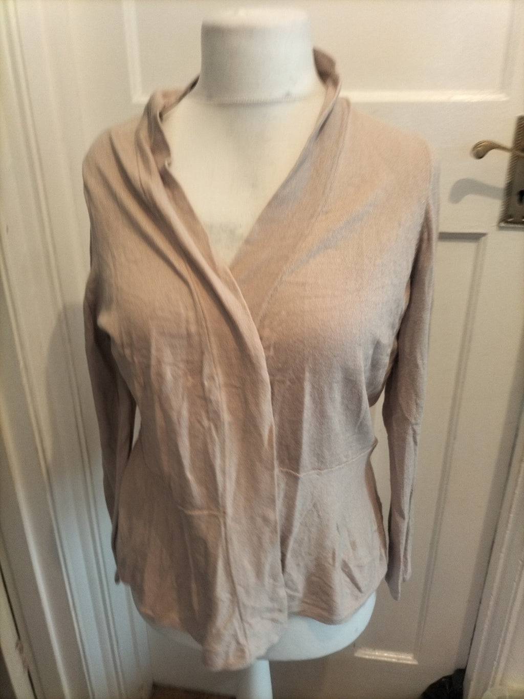 M&S Collection 18 Oatmeal Long Sleeved Open Blouse Cardigan