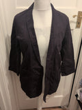 Per Una 8 Black Denim 3/4 Sleeve Open Blouse