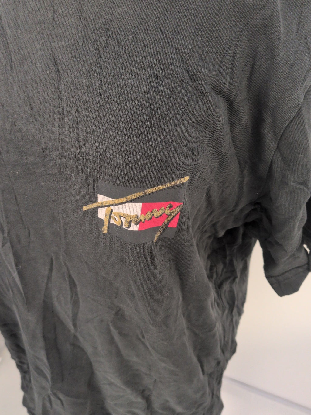 Tommy Jeans Large Black Print Front And Back Short Sleeve T-shirt