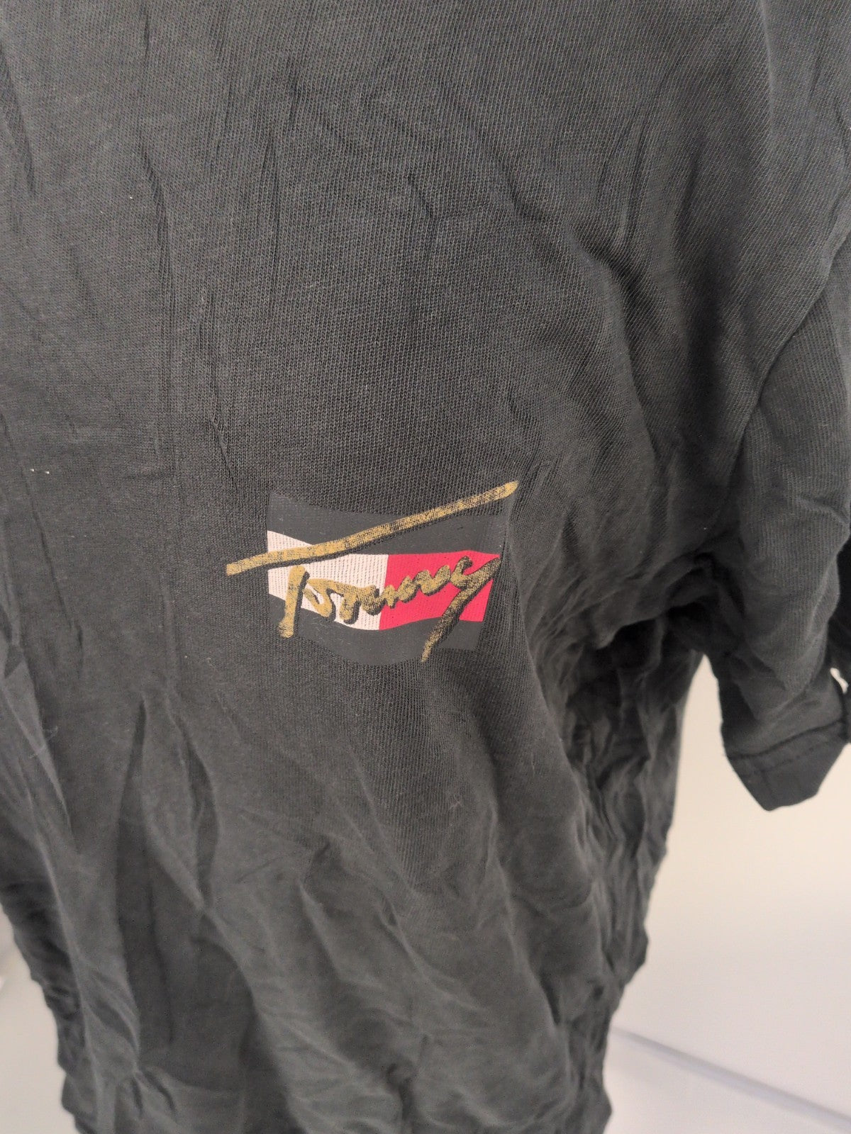 Tommy Jeans Large Black Print Front And Back Short Sleeve T-shirt