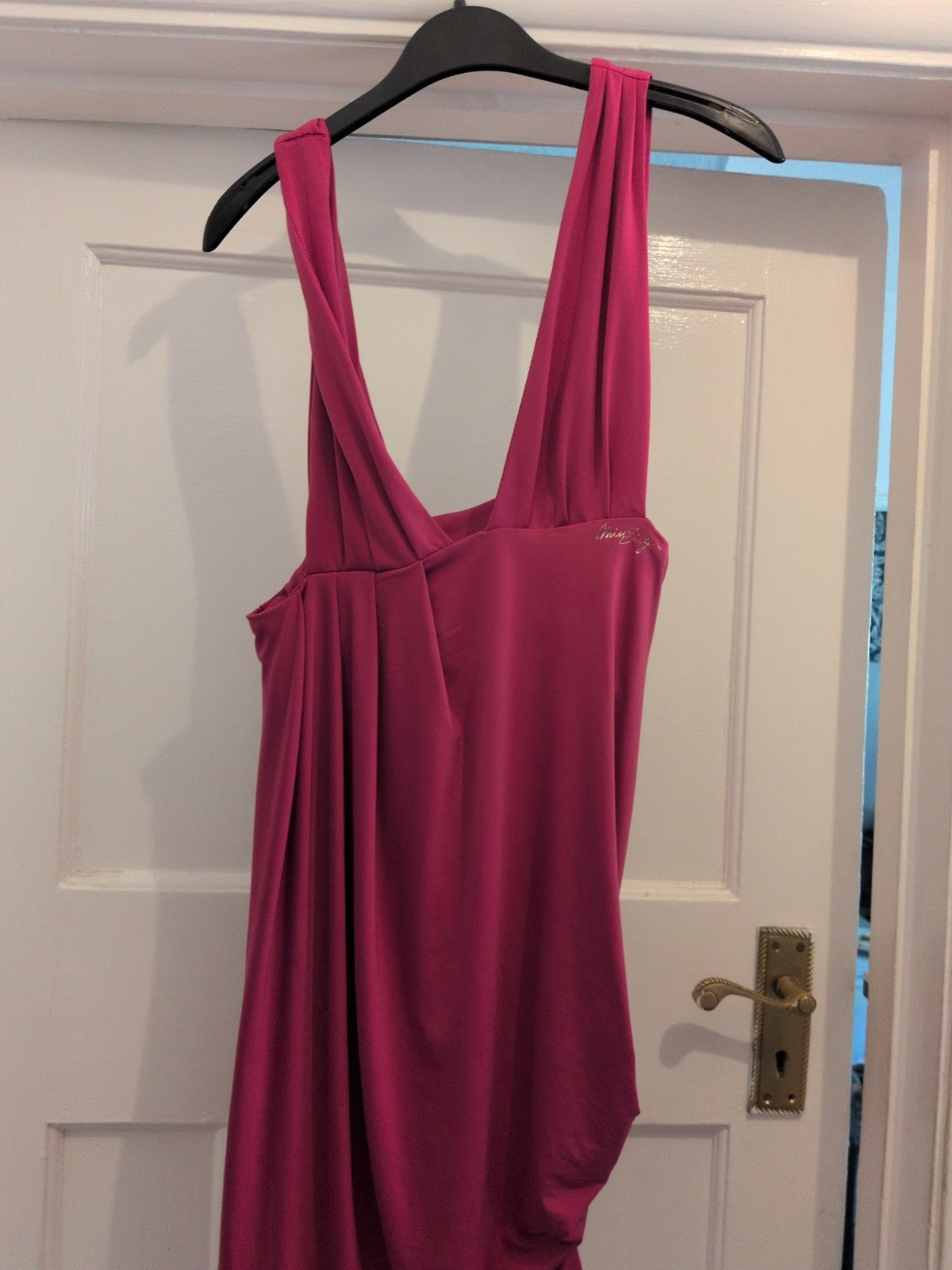 Small Hot Pink Sleeveless Slight Ruched Top
