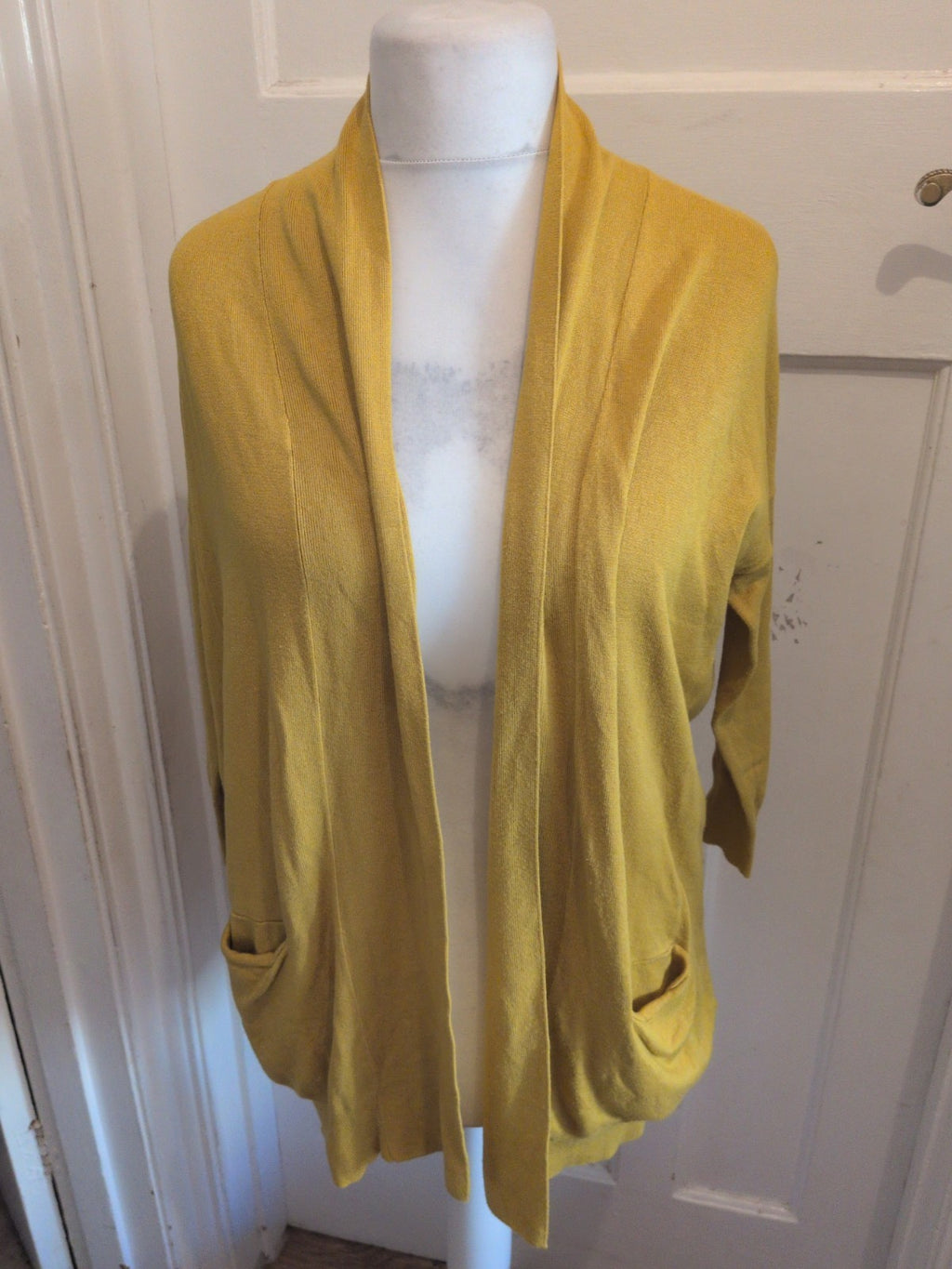 Ladies Marks And Spencer Size 10 Dark Yellow Open Cardigan