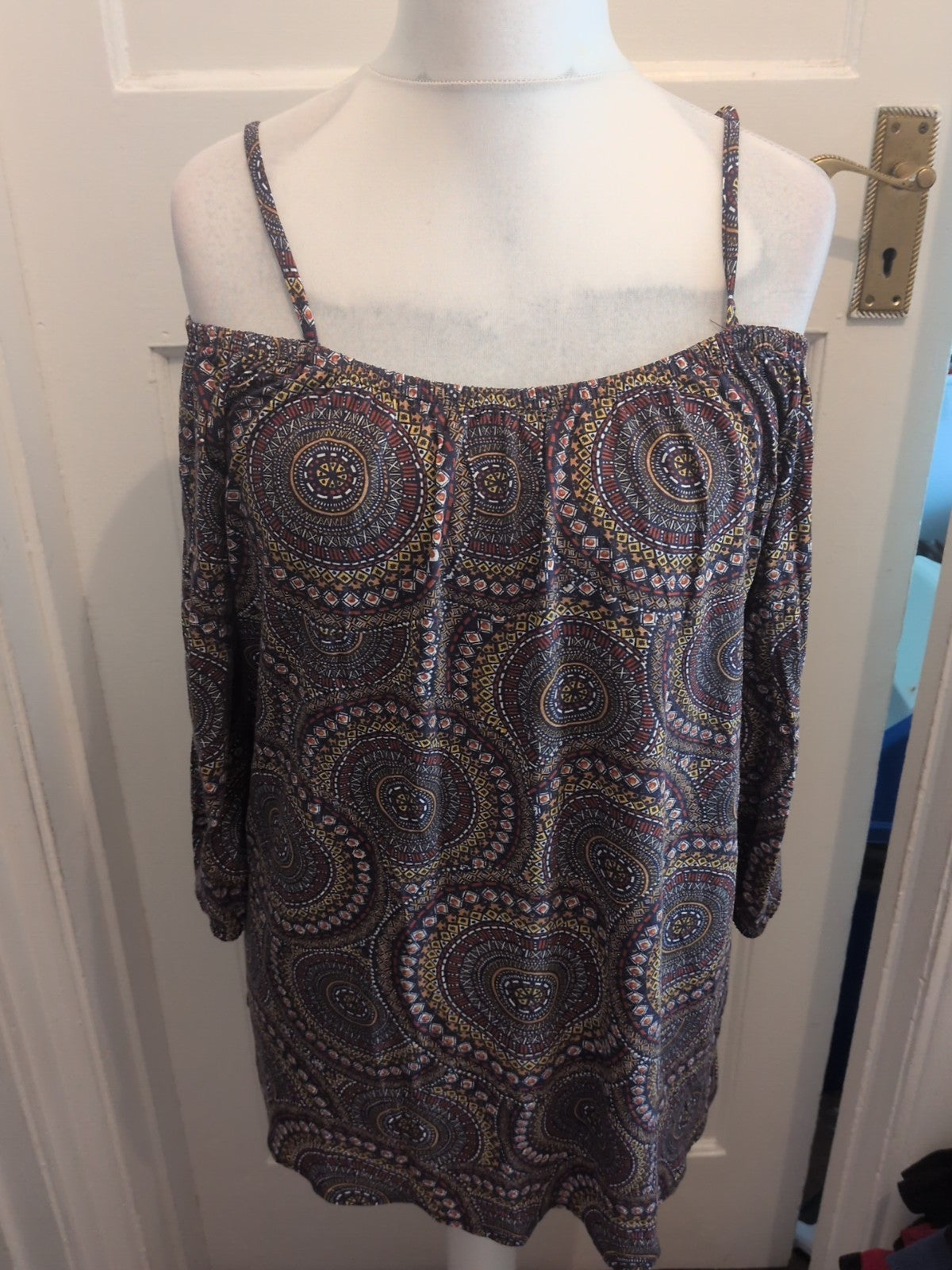 Papaya 14 Multi Aztec Half Sleeve Blouse