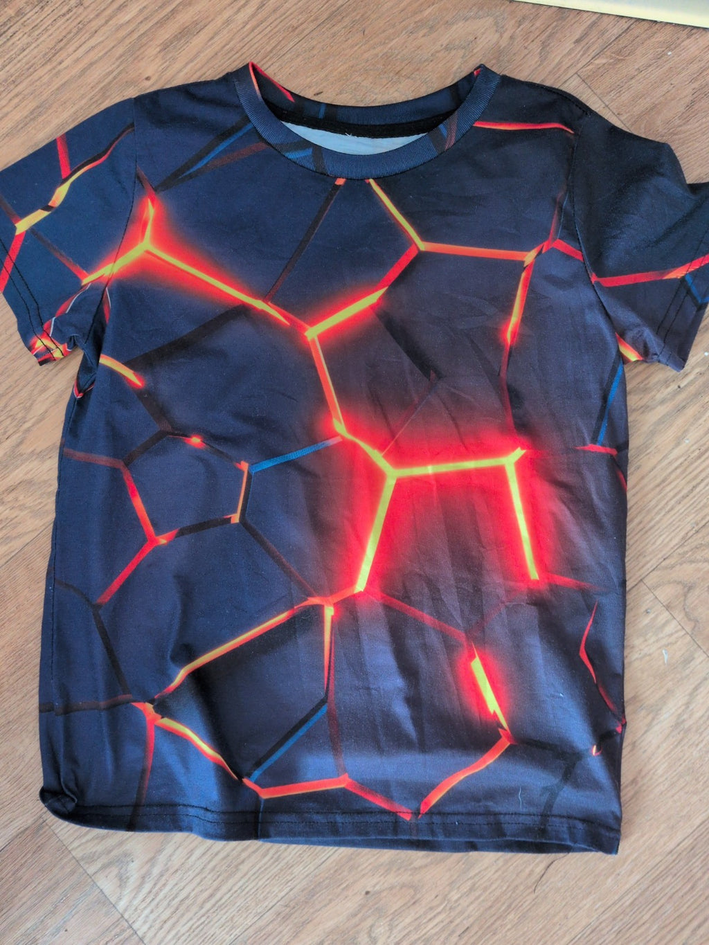 Youth S/M Navy Football Print Short Sleeve T-shirt