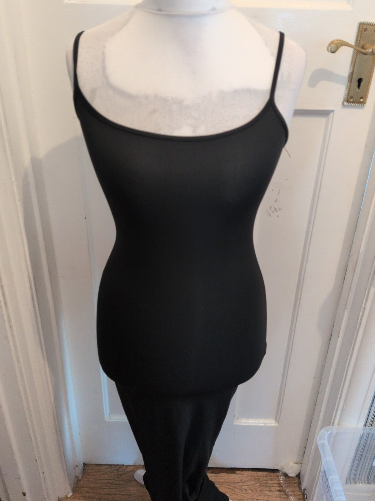 Small Black Long Length Sleeveless Dress Pencil