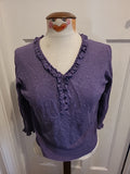 Ladies Marks And Spencer Size 14 Heather Long Sleeved Blouse With Stretch