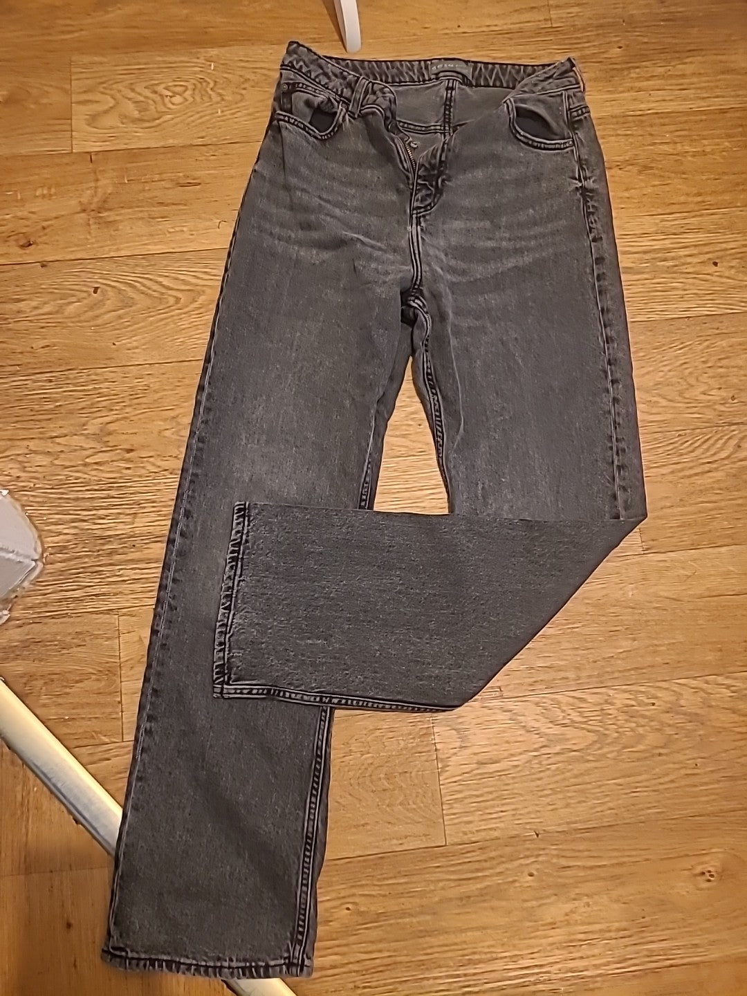 Ladies Denim&Co Size 12 Grey Straight Denim Jeans (primark)