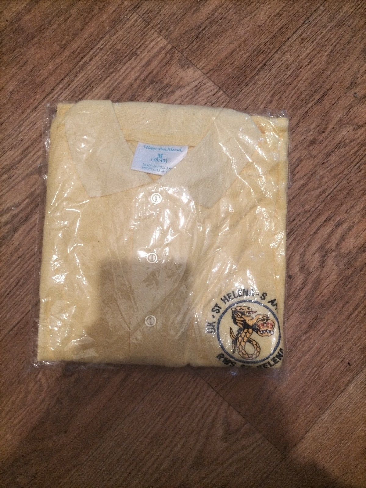 Brand New Mens Size Medium Yellow HMS St Helena Polo