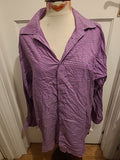 Mens Jeff Banks Size 16.5 Purple Check Long Sleeved Shirt