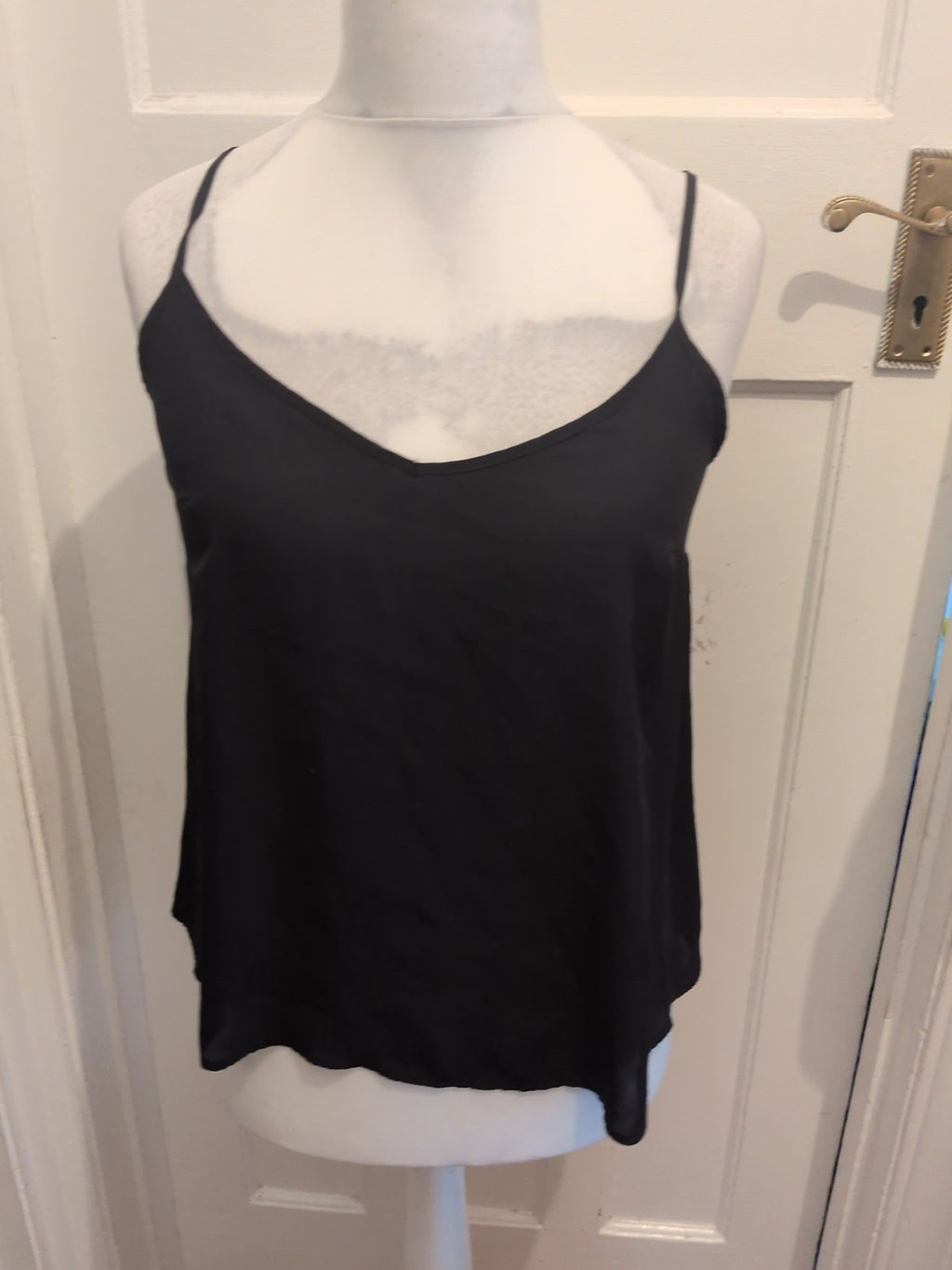 Primark 12 Black Sheer Cami Top V Neck