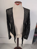 Sky Design Size 1 Black Lace Open Long Sleeve Blouse