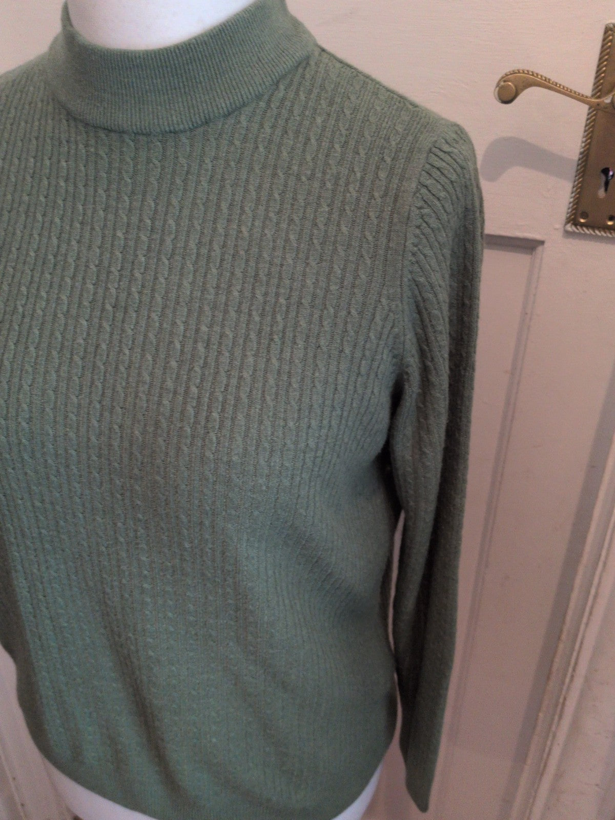 Marks And Spencer 14 Green Patterned Jumper