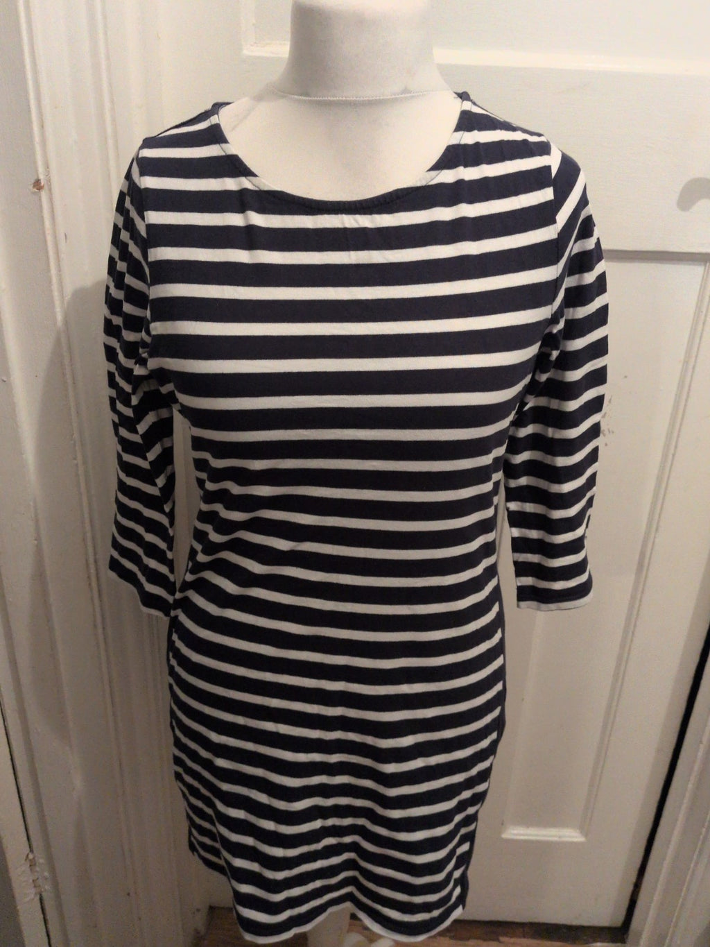 Tu 16 Navy Stripe Long Sleeve Knee Length Dress