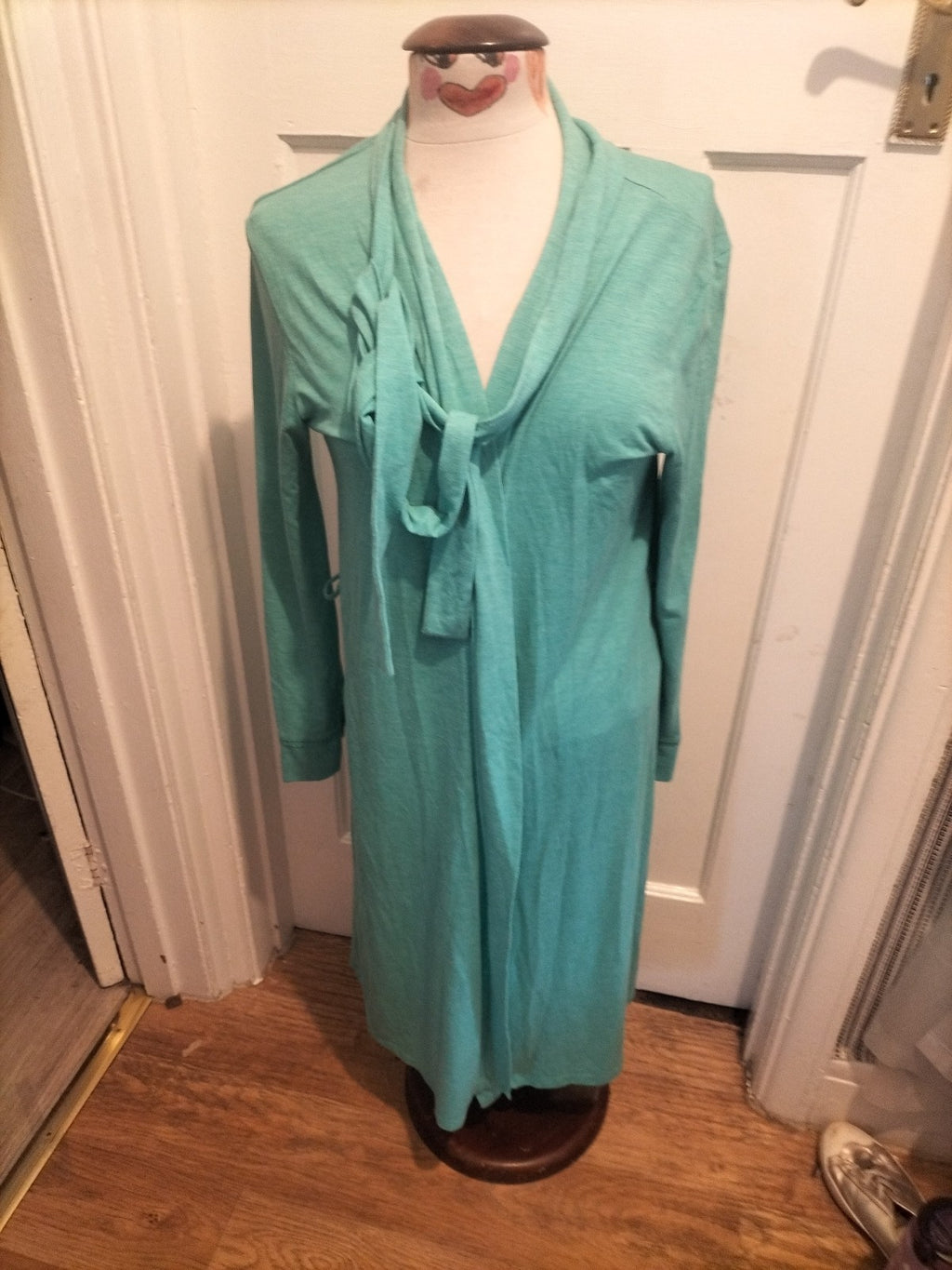 Ladies Tu Size Medium Turquoise Longline Cardigan