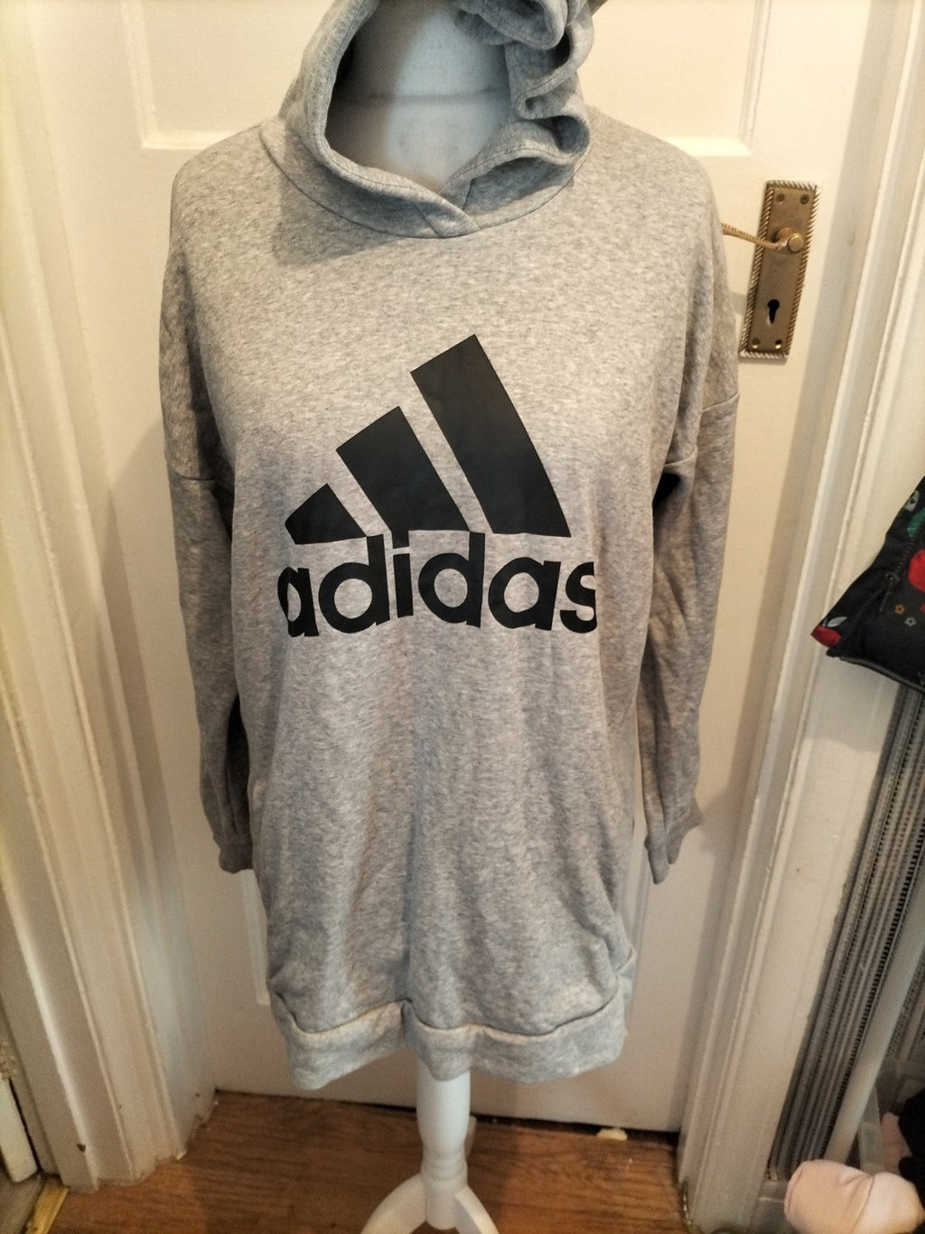 Ladies Adidas Size 16-18 Grey Pullover Hoodie